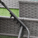 Outsunny Outdoor Rattan Lounger Set With Table - Grey