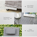 Outsunny Outdoor Rattan Lounger Set With Table - Grey