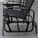 Outsunny Outdoor Gliding Rocking Chair w/ Metal Frame for Patio, Garden, Black