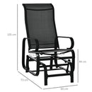 Outsunny Outdoor Gliding Rocking Chair w/ Metal Frame for Patio, Garden, Black