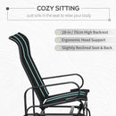Outsunny Outdoor Gliding Rocking Chair w/ Metal Frame for Patio, Garden, Black