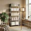 HOMCOM Bookcase Anti-Slip Design 5-Tier Oak