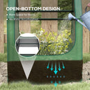 Outsunny Raised Garden Bed Planter Box with Greenhouse, Green and Silver