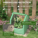 Outsunny Raised Garden Bed Planter Box with Greenhouse, Green and Silver