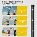 SPORTNOW Portable Volleyball Net Set with Adjustable Height Steel Poles