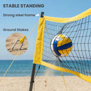 SPORTNOW Portable Volleyball Net Set with Adjustable Height Steel Poles