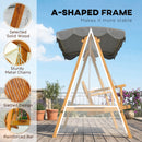 Outsunny 3 Seater Garden Swing Seat with Canopy, Outdoor Hammock Bench
