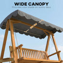 Outsunny 3 Seater Garden Swing Seat with Canopy, Outdoor Hammock Bench