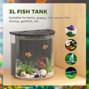 PawHut Fish Tank, 3L Nano Aquarium Starter Kit with Filter System, LED Light
