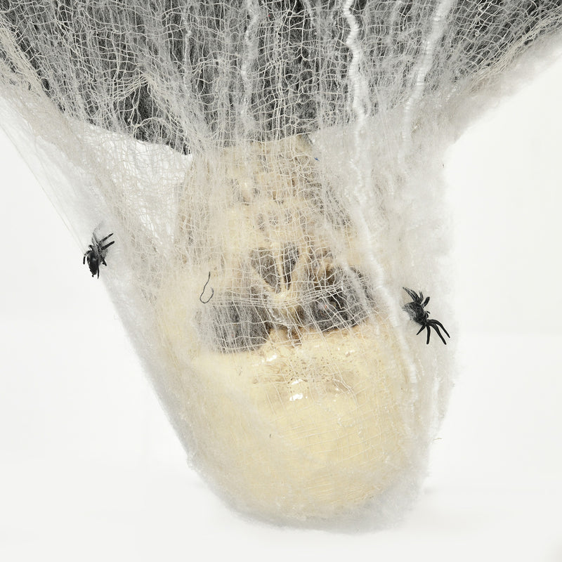 HOMCOM 5.5ft Animated Halloween Decoration Hanging Mummy with Spider Web