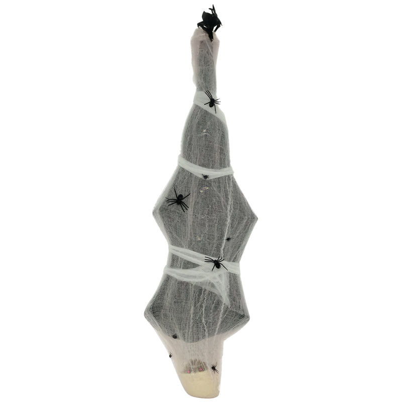 HOMCOM 5.5ft Animated Halloween Decoration Hanging Mummy with Spider Web