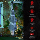 HOMCOM 5.5ft Animated Halloween Decoration Hanging Mummy with Spider Web