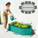 Outsunny Set of 2 Raised Beds for Garden with Metal Plant Stakes, Green