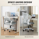 HOMCOM Mesh Office Chair, Computer Chair with Foldable Backrest, Grey