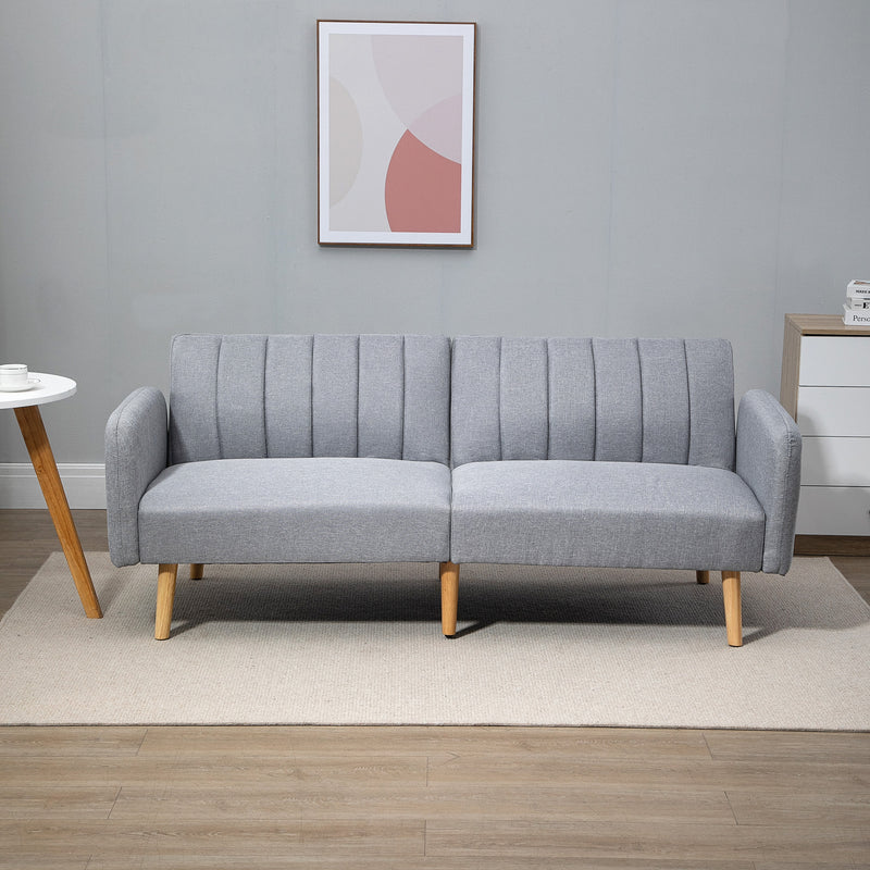 HOMCOM 2 Seater Sofa Bed w/ Adjustable Backrest for Living Room, Guest Room