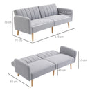 HOMCOM 2 Seater Sofa Bed W/ Adjustable Backrest For Living Room, Guest Room
