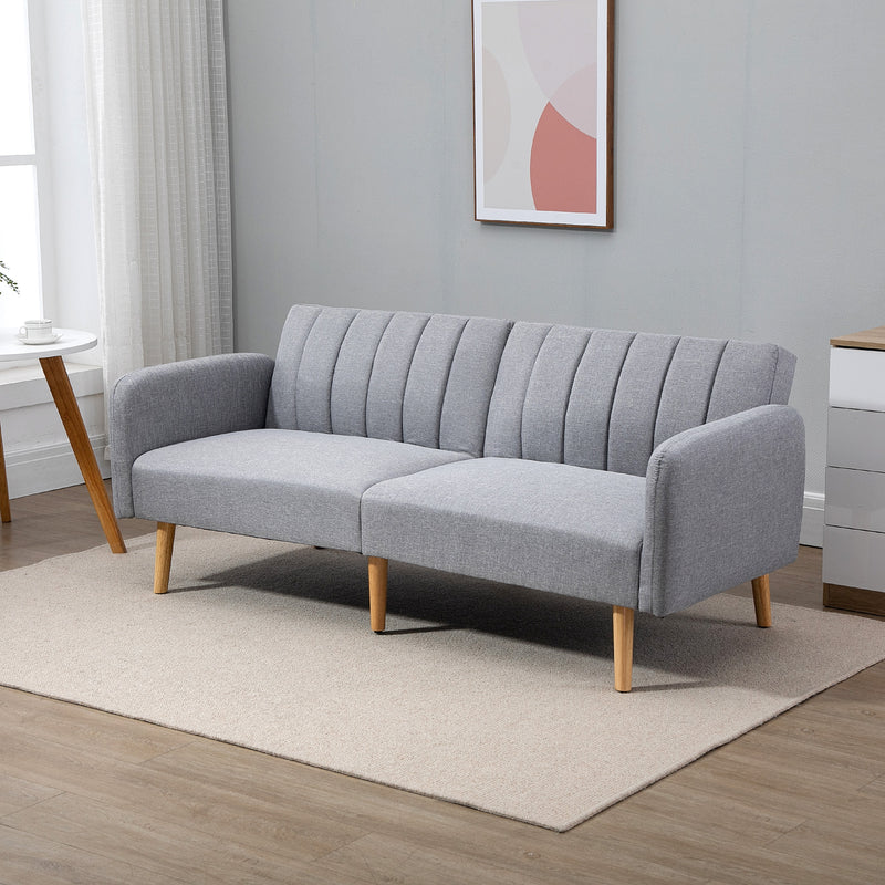HOMCOM 2 Seater Sofa Bed w/ Adjustable Backrest for Living Room, Guest Room