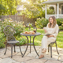 Outsunny Aluminium Bistro Set Garden Coffee Table Chair Outdoor Dining Set