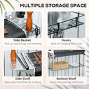 Outsunny Charcoal BBQ Grill with Griddle Plate, Black