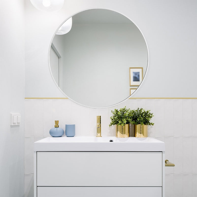 Cottonfy UK Round Bathroom Framed Mirror Wall Hanging