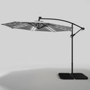 Livingandhome Outdoor 32 LED Lighted Patio Umbrella With Crank Lift System