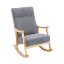 Livingandhome Rubberwood Frame Velvet Rocking Chair