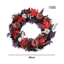 Halloween LED Maple Leaves Wreath with Skulls