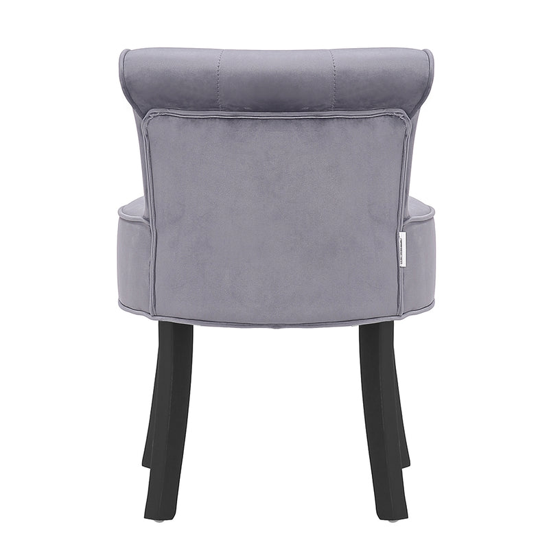Livingandhome Velvet Vanity Stool with Thick Cushion