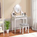 Livingandhome Stylish MDF Makeup Vanity Desk with Stool