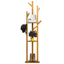 Lifeideas Wooden Coat Rack Stand with 3 Shelves for Entryway