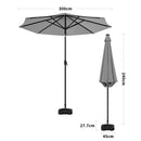 Livingandhome Outdoor Solar 24 LED Lights Patio With Crank For Patio Market With Base