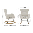 Livingandhome Comfy White Sherpa Rocking Chair with Armrests