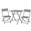 Outsunny 3 PCS PE Rattan Wicker Garden Furniture Patio Bistro Set Folding for 2 Outdoor Table and Chair Set (Grey)