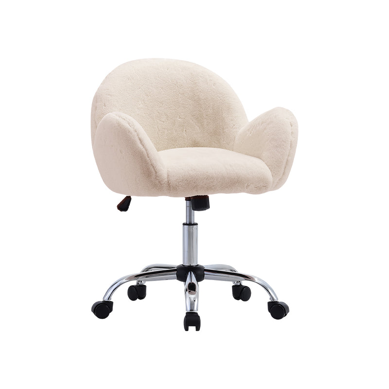 Livingandhome Comfy Plush Swivel Office Chair Adjustable Height