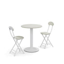 Livingandhome White Round Cafe Table with Metal Base