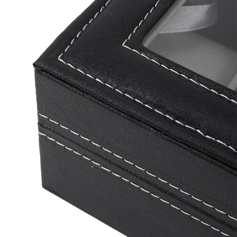 Sheonly Elegant Faux Leather Watch Display Case with 6 Slots