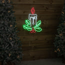 72cm Light up Neon Flex Effect Christmas Candle Decoration with Multi-Coloured LEDs