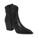Embroidered Pointed Toe Cowboy Ankle Boots with Block Heel