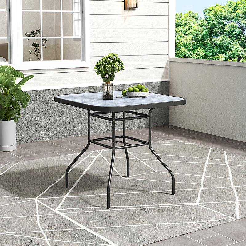 Garden Sanctuary Garden Tempered Glass Wood Grain Coffee Table