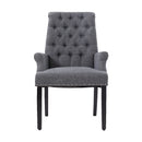 Livingandhome Grey Fabric Upholstered Dining Chair