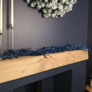 1.5m Glitter Leaf Christmas Garland Decoration in Midnight Blue