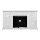 3-Sided Electric Fireplace TV Stand with Glass Door Closed Storage