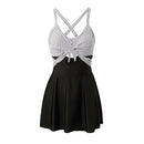 Wrap-Front V-Neck Tummy Control One-Piece Swimsuit