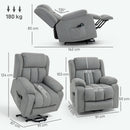 HOMCOM Power Lift Recliner Chair For Elderly With Massage, Light Grey