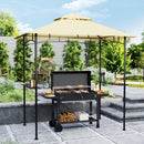 Outsunny 8' X 5' Grill Gazebo, Double Tiered Outdoor BBQ Shelter, Dark Grey
