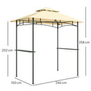 Outsunny 8' X 5' Grill Gazebo, Double Tiered Outdoor BBQ Shelter, Dark Grey