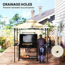 Outsunny 8' X 5' Grill Gazebo, Double Tiered Outdoor BBQ Shelter, Dark Grey