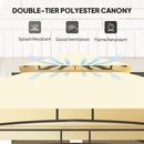 Outsunny 8' X 5' Grill Gazebo, Double Tiered Outdoor BBQ Shelter, Dark Grey