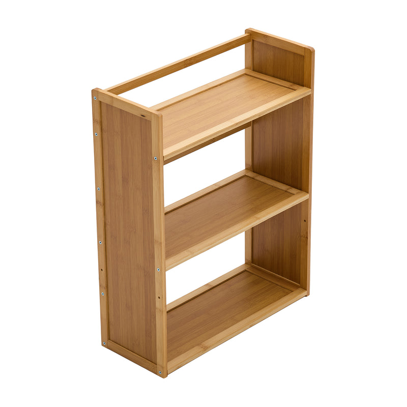 Livingandhome Wooden Bamboo 3-Tier Desk Bookshelf Organizer