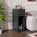 Livingandhome Black Bedside Table with a Drawer
